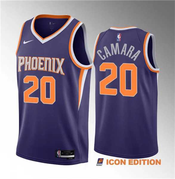 Men%27s Phoenix Suns #20 Toumani Camara Purple 2023 Draft Icon Edition Stitched Basketball Jersey Dzhi